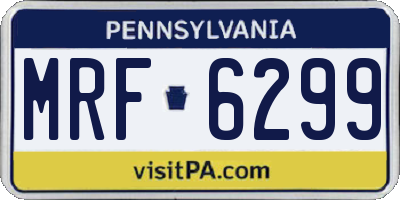 PA license plate MRF6299