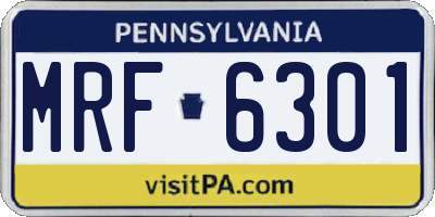 PA license plate MRF6301