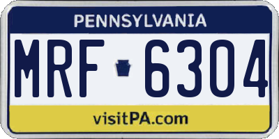 PA license plate MRF6304