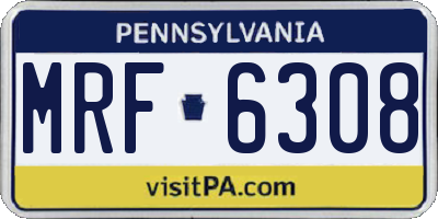 PA license plate MRF6308