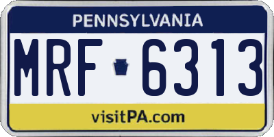 PA license plate MRF6313
