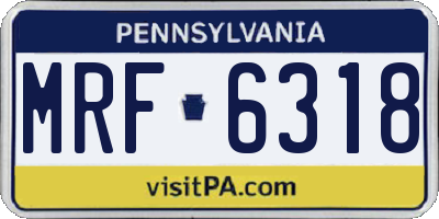 PA license plate MRF6318