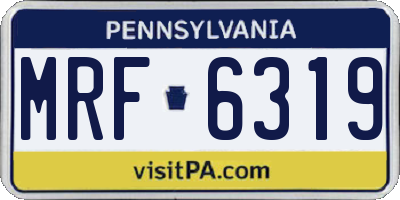 PA license plate MRF6319