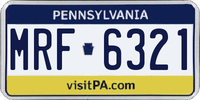 PA license plate MRF6321