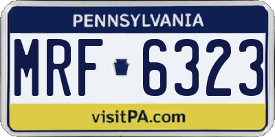 PA license plate MRF6323