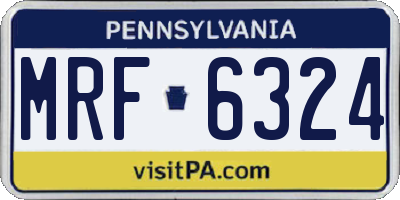 PA license plate MRF6324