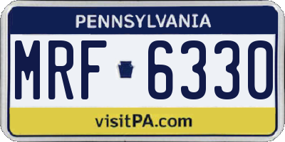 PA license plate MRF6330
