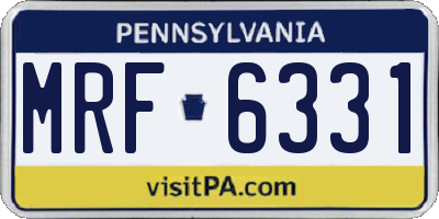 PA license plate MRF6331