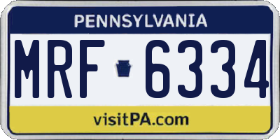 PA license plate MRF6334