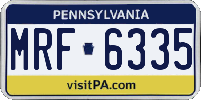 PA license plate MRF6335