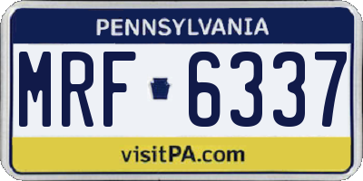 PA license plate MRF6337