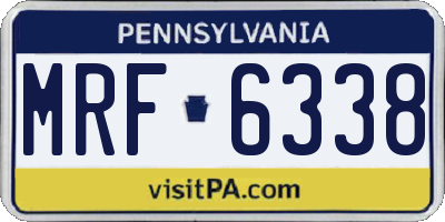 PA license plate MRF6338