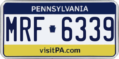 PA license plate MRF6339