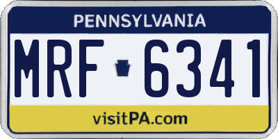 PA license plate MRF6341