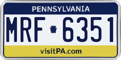 PA license plate MRF6351