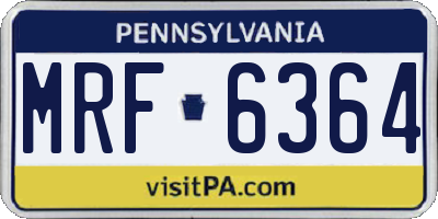 PA license plate MRF6364