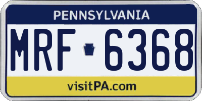 PA license plate MRF6368