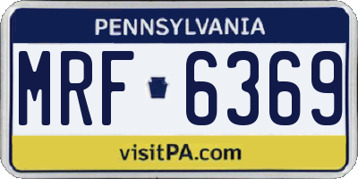PA license plate MRF6369