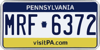 PA license plate MRF6372