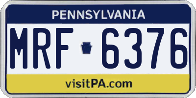 PA license plate MRF6376