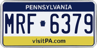 PA license plate MRF6379