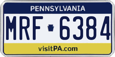 PA license plate MRF6384