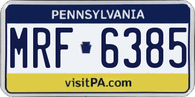 PA license plate MRF6385
