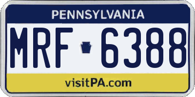 PA license plate MRF6388