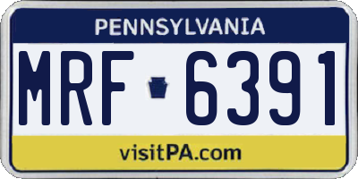PA license plate MRF6391