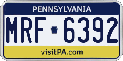 PA license plate MRF6392