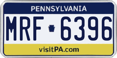 PA license plate MRF6396