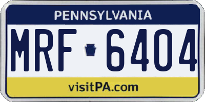 PA license plate MRF6404