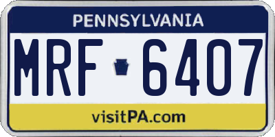 PA license plate MRF6407