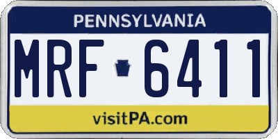 PA license plate MRF6411