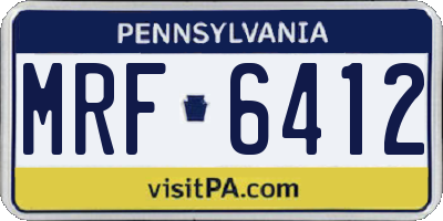 PA license plate MRF6412