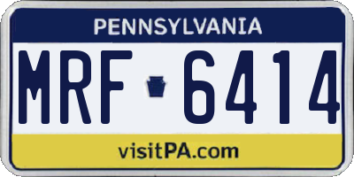 PA license plate MRF6414