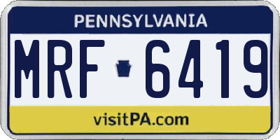 PA license plate MRF6419