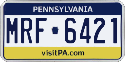 PA license plate MRF6421