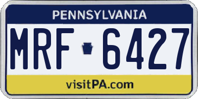 PA license plate MRF6427