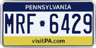 PA license plate MRF6429