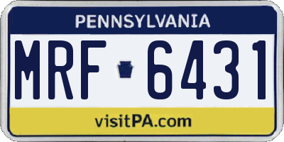 PA license plate MRF6431
