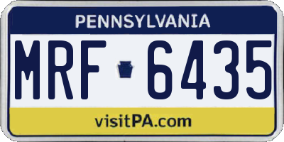 PA license plate MRF6435