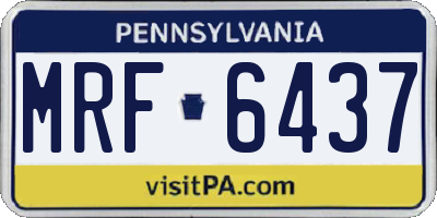 PA license plate MRF6437