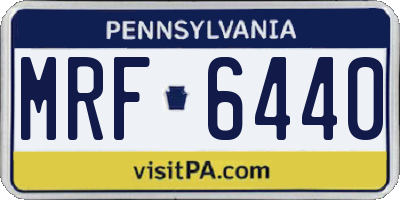 PA license plate MRF6440