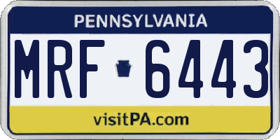 PA license plate MRF6443
