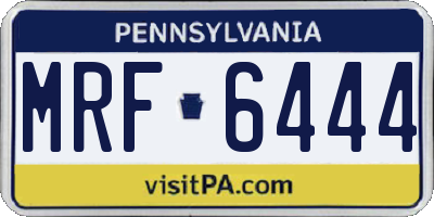 PA license plate MRF6444