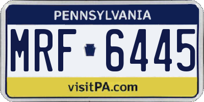 PA license plate MRF6445
