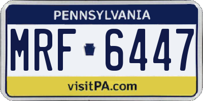 PA license plate MRF6447