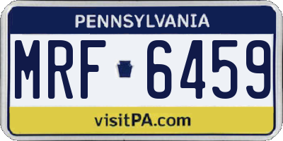 PA license plate MRF6459