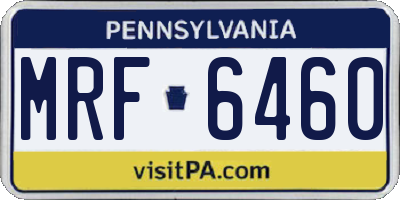 PA license plate MRF6460